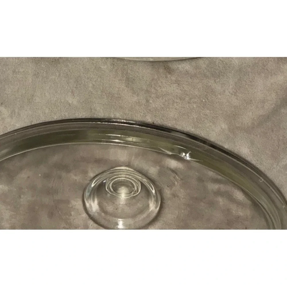 Vintage Glasbake Oval Casserole Clear Glass‎ Lid 1 qt J235 *flaw